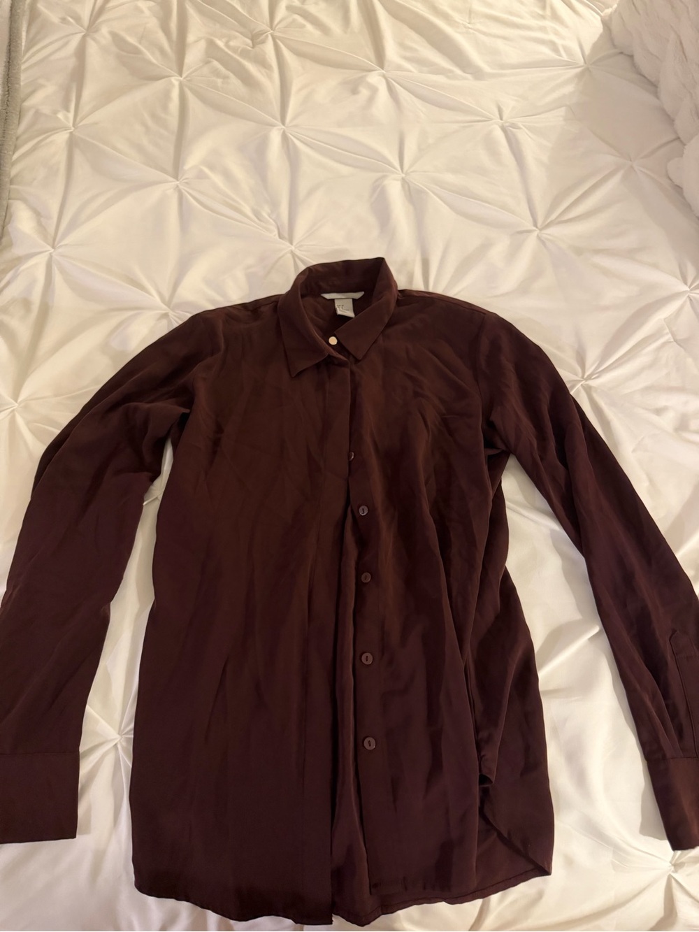 H&M Women's Dark Brown/Purple Button-Down Blouse